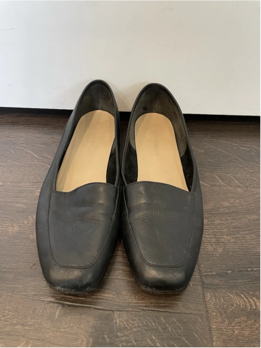 Enzo Angiolini Liberty Black Loafers Women’s Size 8.5M SlipOn Square Toe Leather